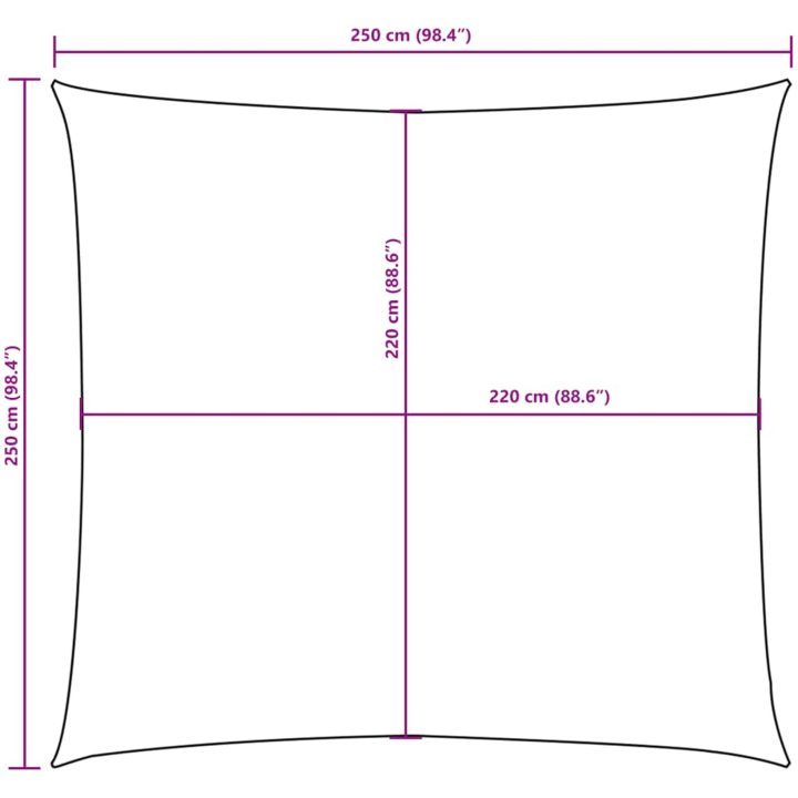 Solsegel oxfordtyg fyrkantigt orange vidaXL 2.5 x 2.5 m – bild 10