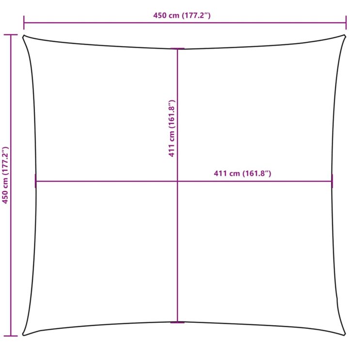 Solsegel oxfordtyg fyrkantigt red vidaXL 4.5 x 4.5 m – bild 10