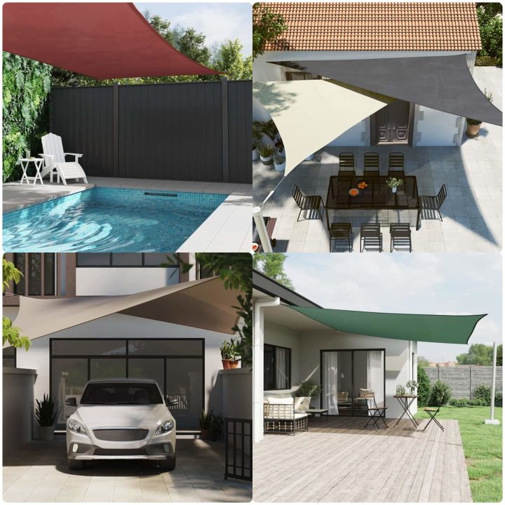 Solsegel oxfordtyg fyrkantigt taupe vidaXL 2.5 x 2.5 m – bild 3