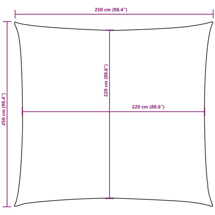 Solsegel oxfordtyg fyrkantigt vit vidaXL 2.5 x 2.5 m – bild 10
