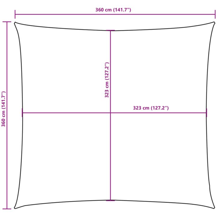 Solsegel Oxfordtyg kvadratiskt antracit vidaXL 3.6 x 3.6 m – bild 10