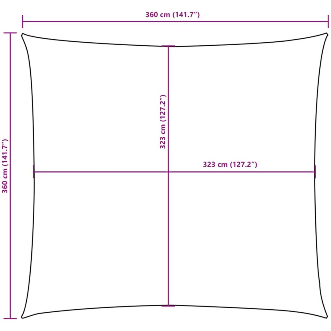 Solsegel oxfordtyg kvadratiskt beige vidaXL 3.6 x 3.6 m – bild 10