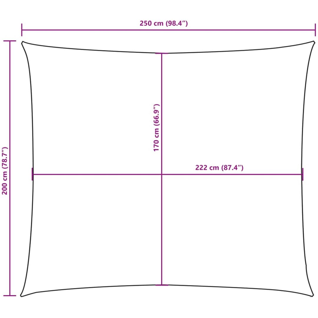 Solsegel oxfordtyg rektangulärt blå vidaXL 2 x 2.5 m – bild 10