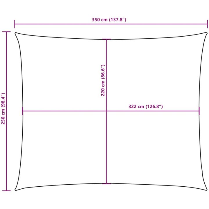 Solsegel oxfordtyg rektangulärt gräddvit vidaXL 2.5 x 3.5 m – bild 10