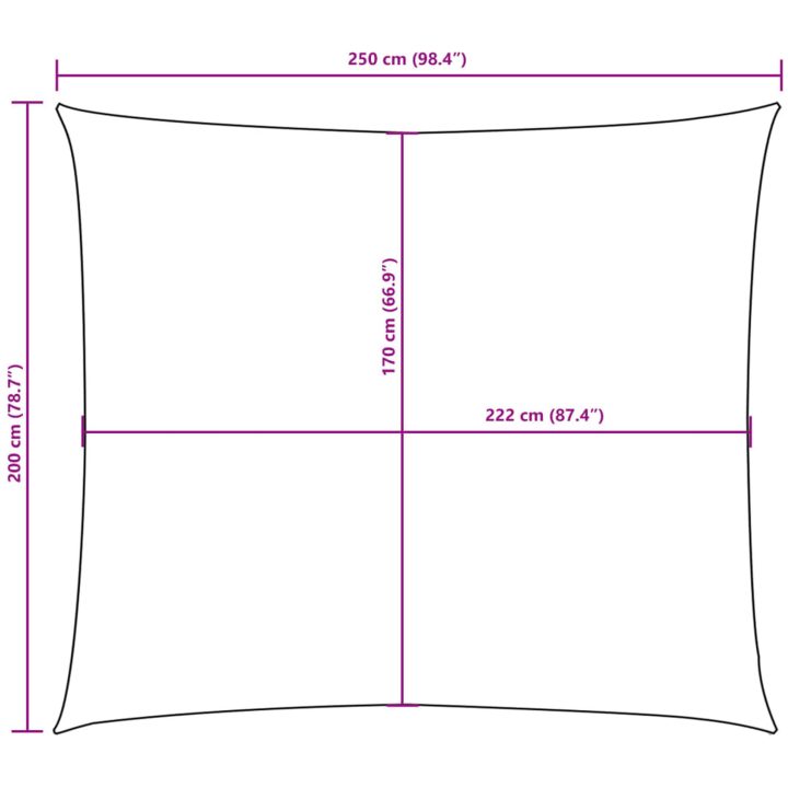 Solsegel oxfordtyg rektangulärt gul vidaXL 2 x 2.5 m – bild 10