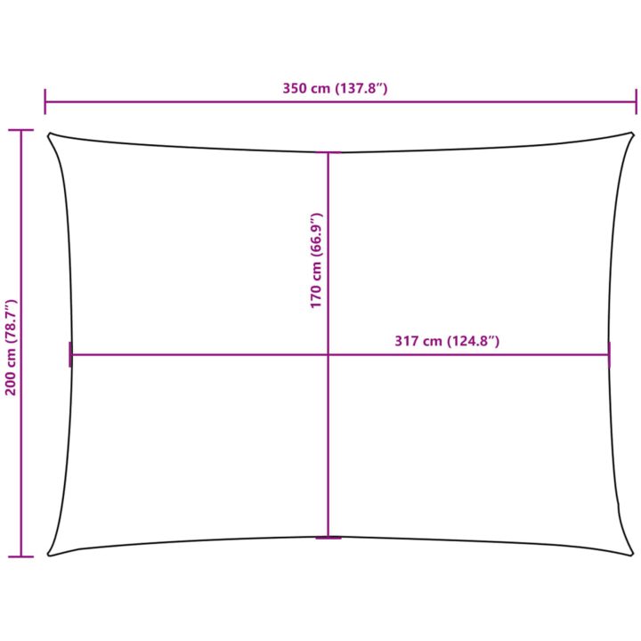 Solsegel oxfordtyg rektangulärt terracotta vidaXL 2 x 3.5 m – bild 10