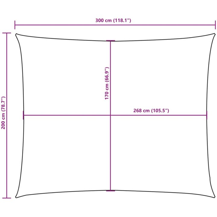Solsegel oxfordtyg rektangulärt vit vidaXL 2 x 3 m – bild 10