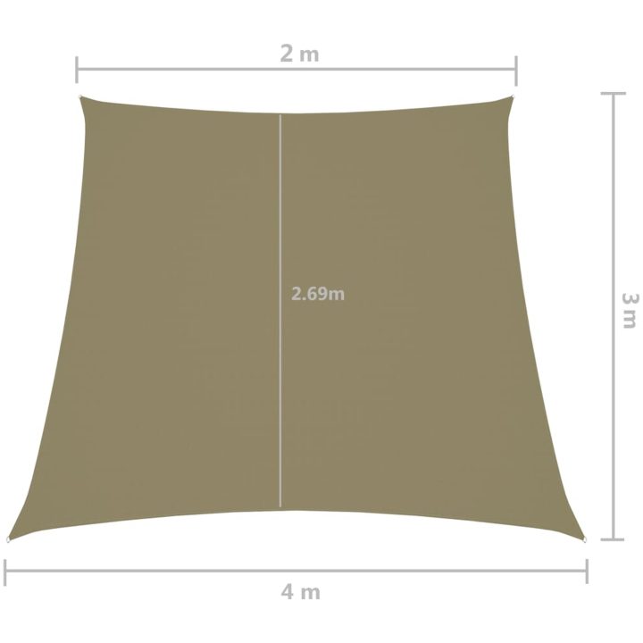 Solsegel oxfordtyg trapets beige vidaXL 2/4 x 3 m – bild 6