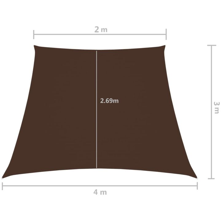 Solsegel oxfordtyg trapets brun vidaXL 2/4 x 3 m – bild 6