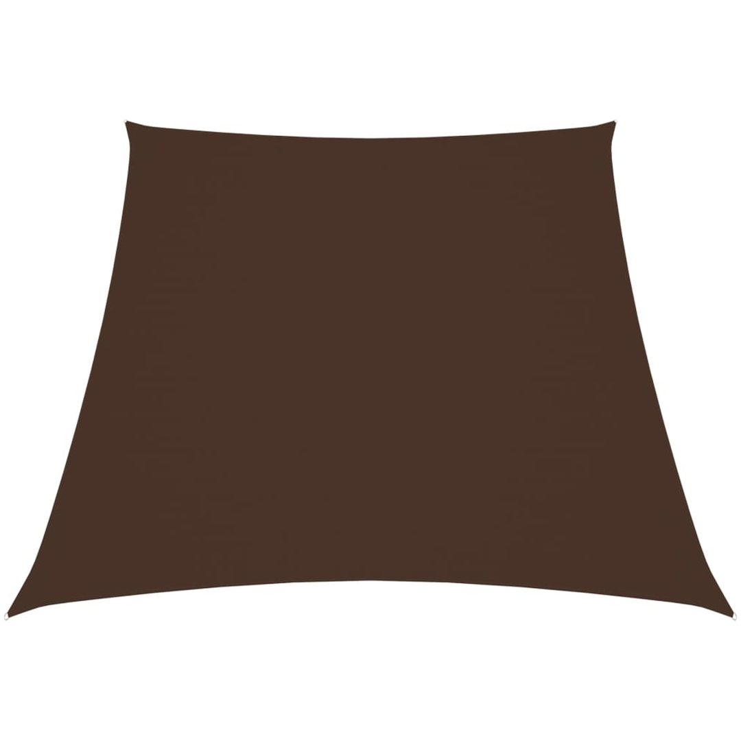 Solsegel oxfordtyg trapets brun vidaXL 2/4 x 3 m