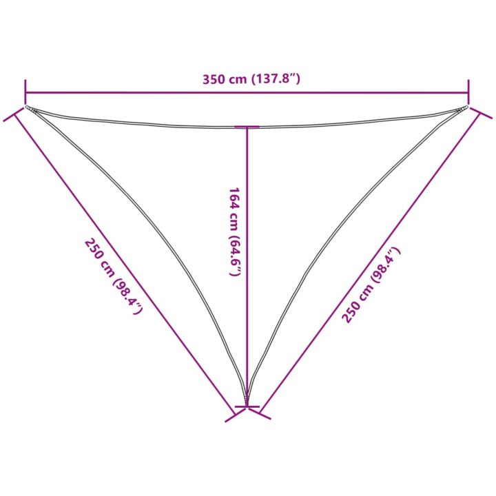 Solsegel oxfordtyg trekantigt svart vidaXL 2.5 x 2.5 x 3.5 m – bild 10