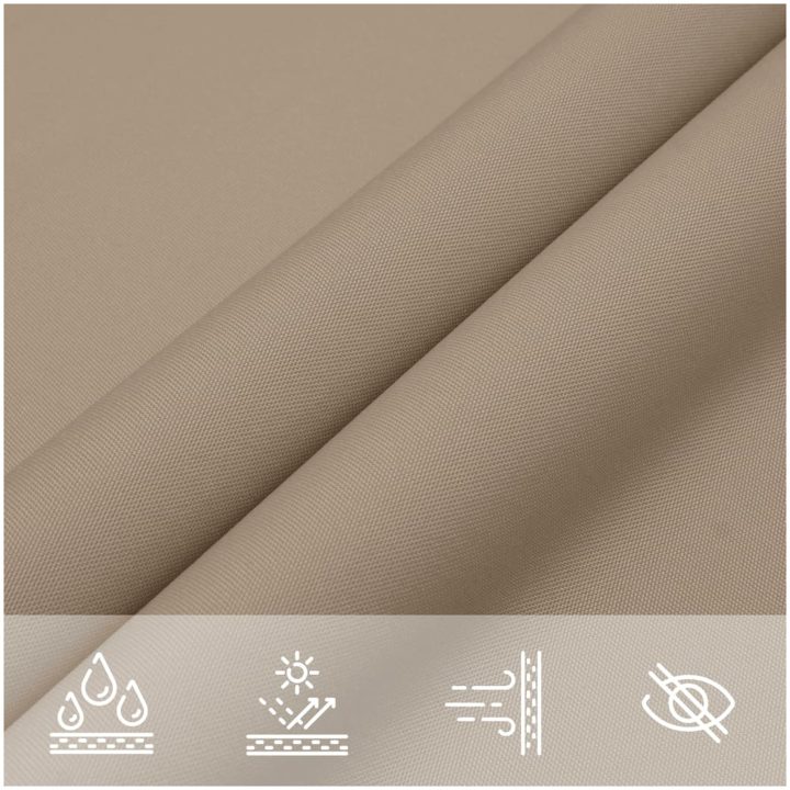 Solsegel oxfordtyg trekantigt taupe vidaXL 3 x 3 x 3 m – bild 8