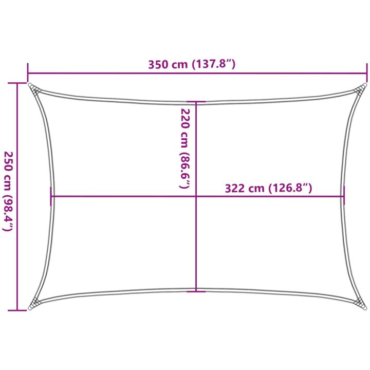 Solsegel sandfärgat 3,5x2,5 m 100% polyesteroxford vidaXL 2.5 x 3.5 m – bild 10