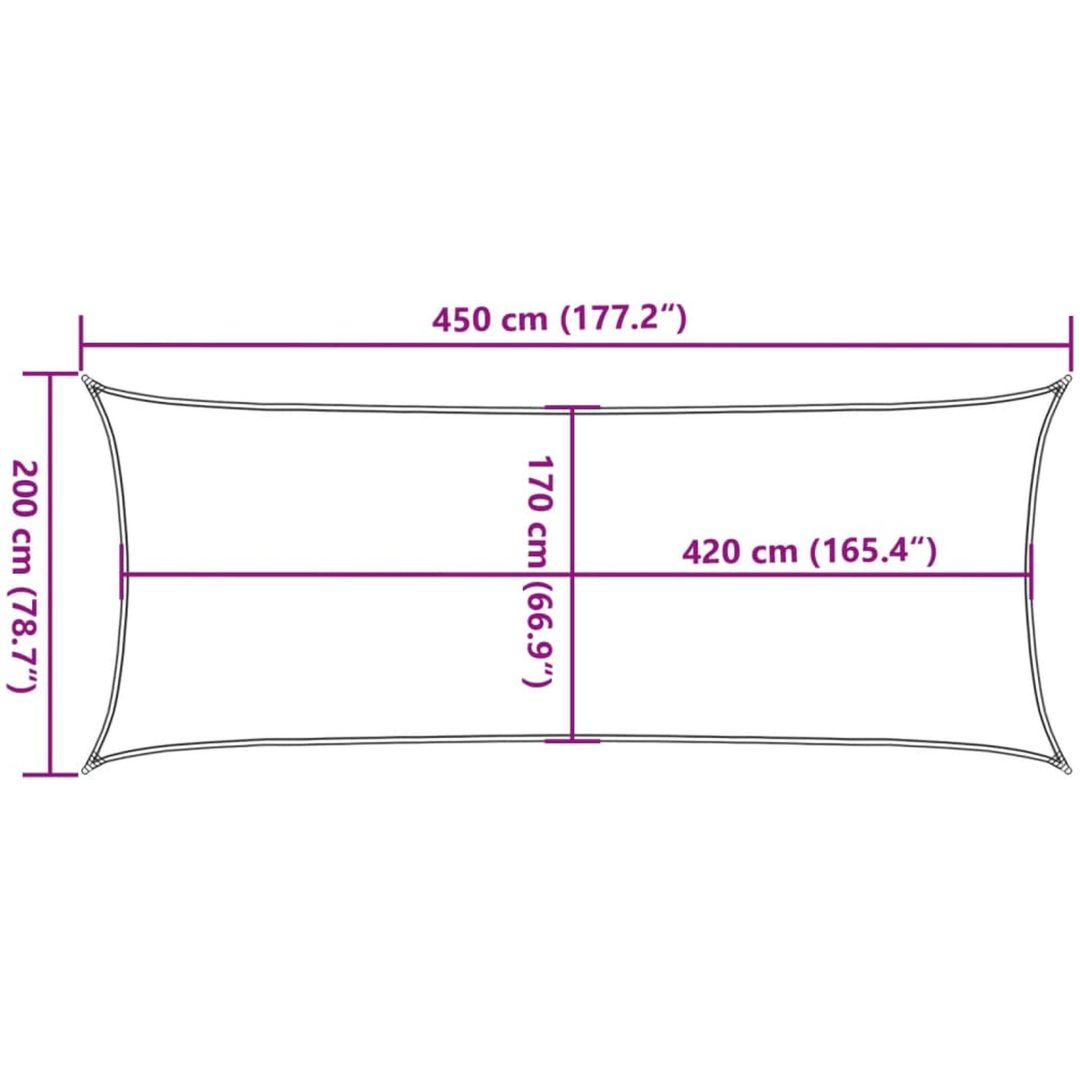 Solsegel sandfärgat 4,5x2 m 100% polyesteroxford vidaXL 2 x 4.5 m – bild 10