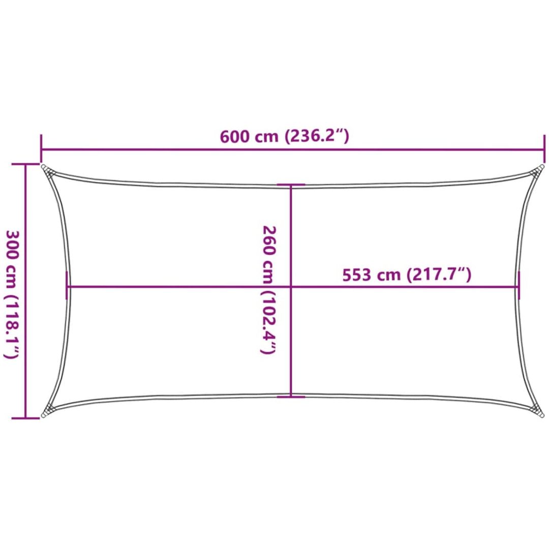 Solsegel sandfärgat 6x3 m 100% polyesteroxford vidaXL 3 x 6 m – bild 10
