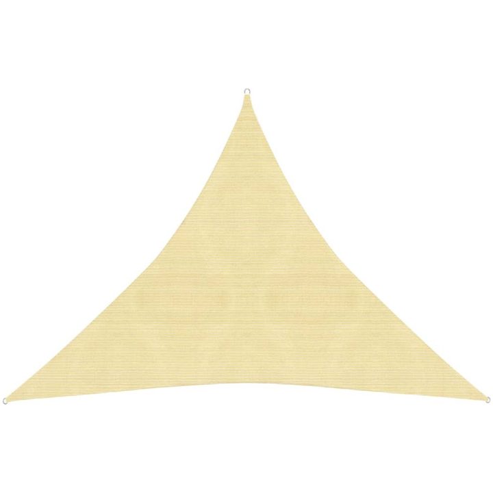 Solskärmssegel HDPE trekantigt beige vidaXL 3.6 x 3.6 x 3.6 m – bild 3