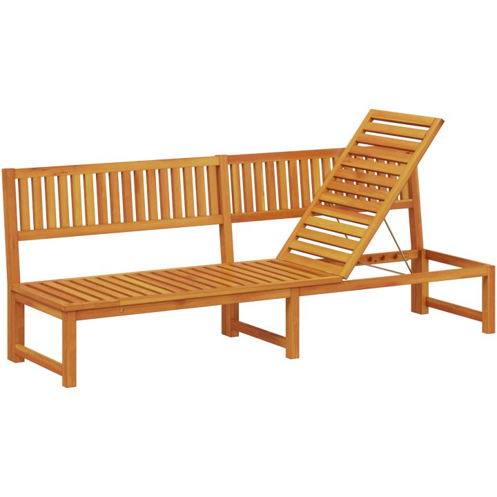 Solstol 3-i-1 Funktion Massivt Akaciaträ vidaXL 200 x 57 x 75 cm – bild 2