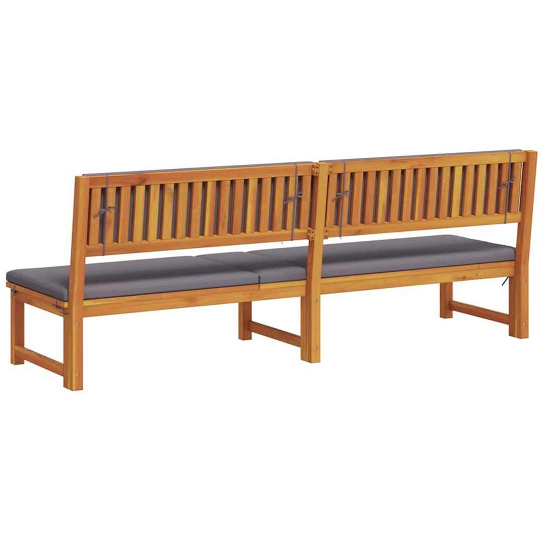 Solstol 3-i-1 Funktion med Ljusgrå Kuddar Solid Akaciaträ vidaXL 200 x 57 x 75 cm – bild 7