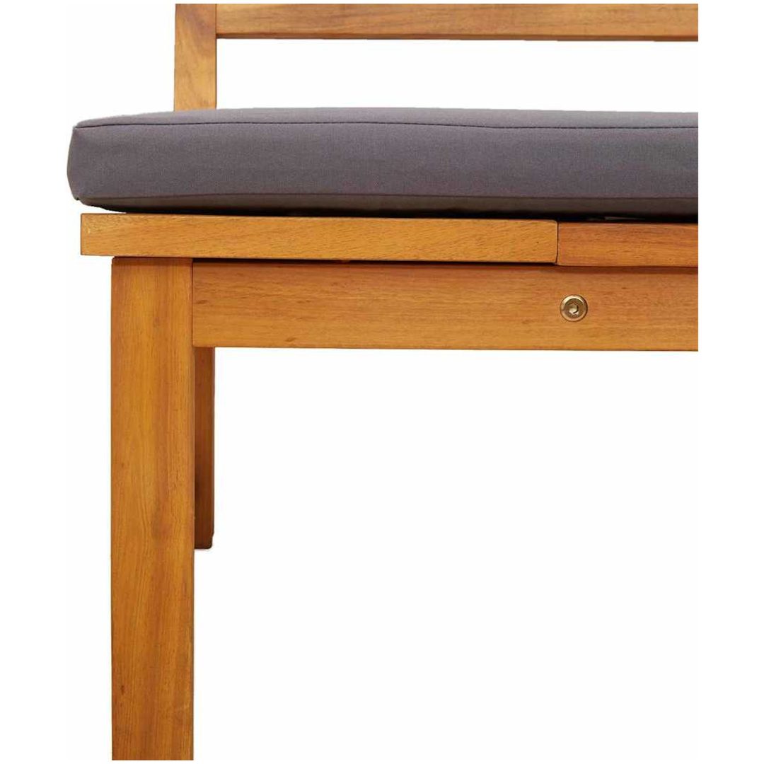 Solstol 3-i-1 Funktion med Ljusgrå Kuddar Solid Akaciaträ vidaXL 200 x 57 x 75 cm – bild 8
