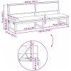 Solstol 3-i-1 med creamfärgade kuddar i solid akacia vidaXL 200 x 57 x 75 cm – miniatyr 12