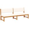 Solstol 3-i-1 med creamfärgade kuddar i solid akacia vidaXL 200 x 57 x 75 cm – miniatyr 4