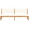 Solstol 3-i-1 med creamfärgade kuddar i solid akacia vidaXL 200 x 57 x 75 cm – miniatyr 5