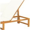 Solstol 3-i-1 med creamfärgade kuddar i solid akacia vidaXL 200 x 57 x 75 cm – miniatyr 9