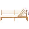 Solstol 3-i-1 med creamfärgade kuddar i solid akacia vidaXL 200 x 57 x 75 cm – miniatyr 10