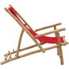 Solstol bambu och kanvas röd vidaXL – miniatyr 3