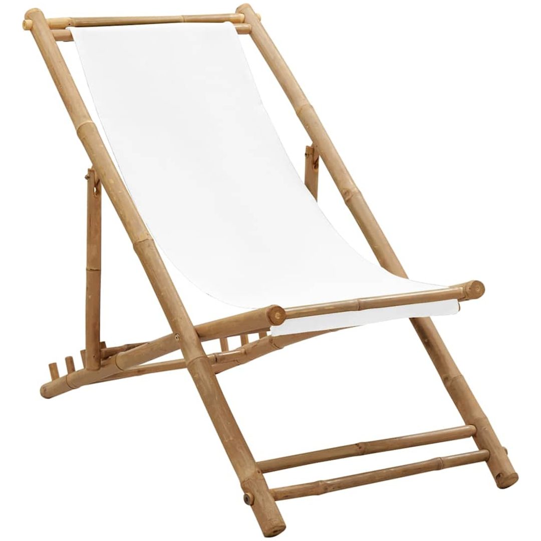 Solstol bambu och kanvas vidaXL