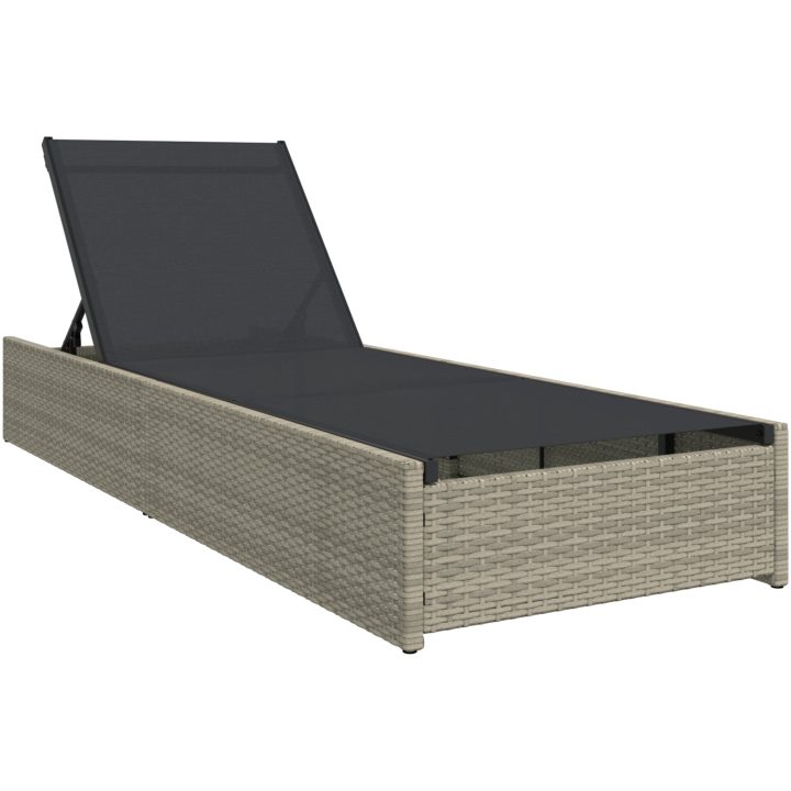 Solstol Beige 60x200x27 cm Poly Rattan vidaXL 69 x 200 x 27 cm – bild 2