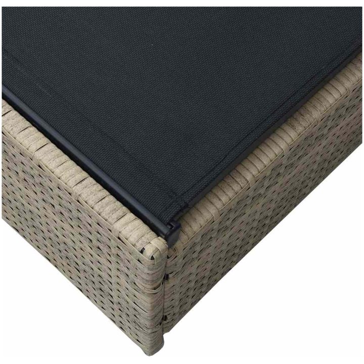Solstol Beige 60x200x27 cm Poly Rattan vidaXL 69 x 200 x 27 cm – bild 4