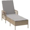 Solstol Beige och ljusgrå PE Rattan Hopfällbar vidaXL 157 x 55 x 92 cm – miniatyr 2