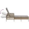 Solstol Beige och ljusgrå PE Rattan Hopfällbar vidaXL 157 x 55 x 92 cm – miniatyr 11