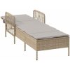 Solstol Beige och ljusgrå PE Rattan Hopfällbar vidaXL 157 x 55 x 92 cm – miniatyr 4