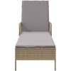 Solstol Beige och ljusgrå PE Rattan Hopfällbar vidaXL 157 x 55 x 92 cm – miniatyr 6