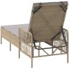 Solstol Beige och ljusgrå PE Rattan Hopfällbar vidaXL 157 x 55 x 92 cm – miniatyr 8