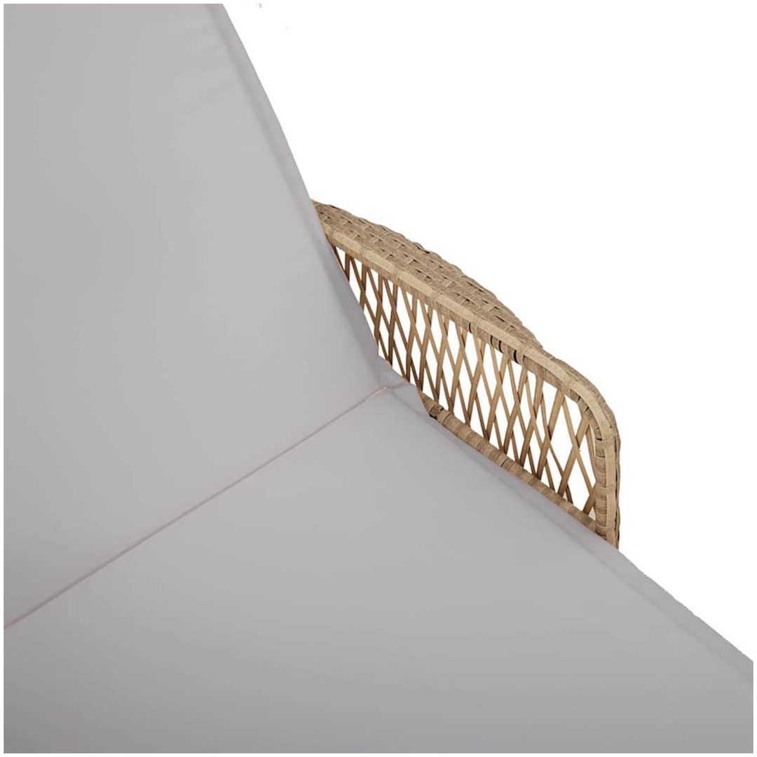 Solstol Beige och ljusgrå PE Rattan Hopfällbar vidaXL 157 x 55 x 92 cm – bild 9