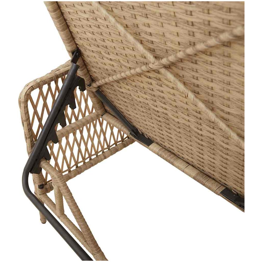 Solstol Beige och ljusgrå PE Rattan Hopfällbar vidaXL 157 x 55 x 92 cm – bild 10