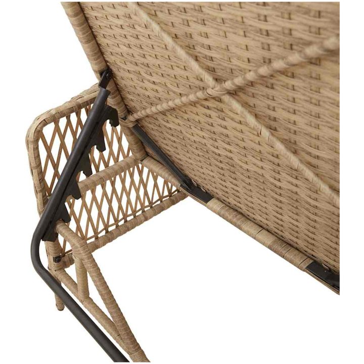 Solstol Beige och ljusgrå PE Rattan Hopfällbar vidaXL 157 x 55 x 92 cm – bild 10