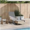 Solstol Beige och ljusgrå PE Rattan Hopfällbar vidaXL 157 x 55 x 92 cm – miniatyr 1