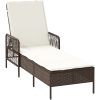 solstol Brun och gräddvit PE Rattan Vikbar vidaXL 157 x 55 x 92 cm – miniatyr 2
