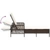 solstol Brun och gräddvit PE Rattan Vikbar vidaXL 157 x 55 x 92 cm – miniatyr 11