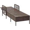 solstol Brun och gräddvit PE Rattan Vikbar vidaXL 157 x 55 x 92 cm – miniatyr 5