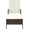 solstol Brun och gräddvit PE Rattan Vikbar vidaXL 157 x 55 x 92 cm – miniatyr 6