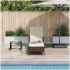 solstol Brun och gräddvit PE Rattan Vikbar vidaXL 157 x 55 x 92 cm – miniatyr 1