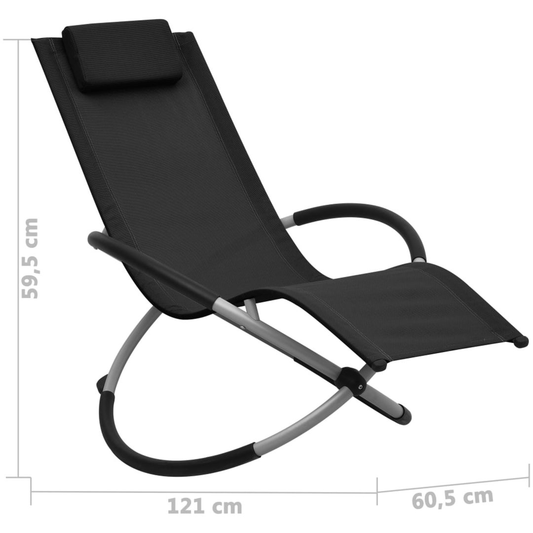 Solstol för barn stål svart vidaXL – bild 6