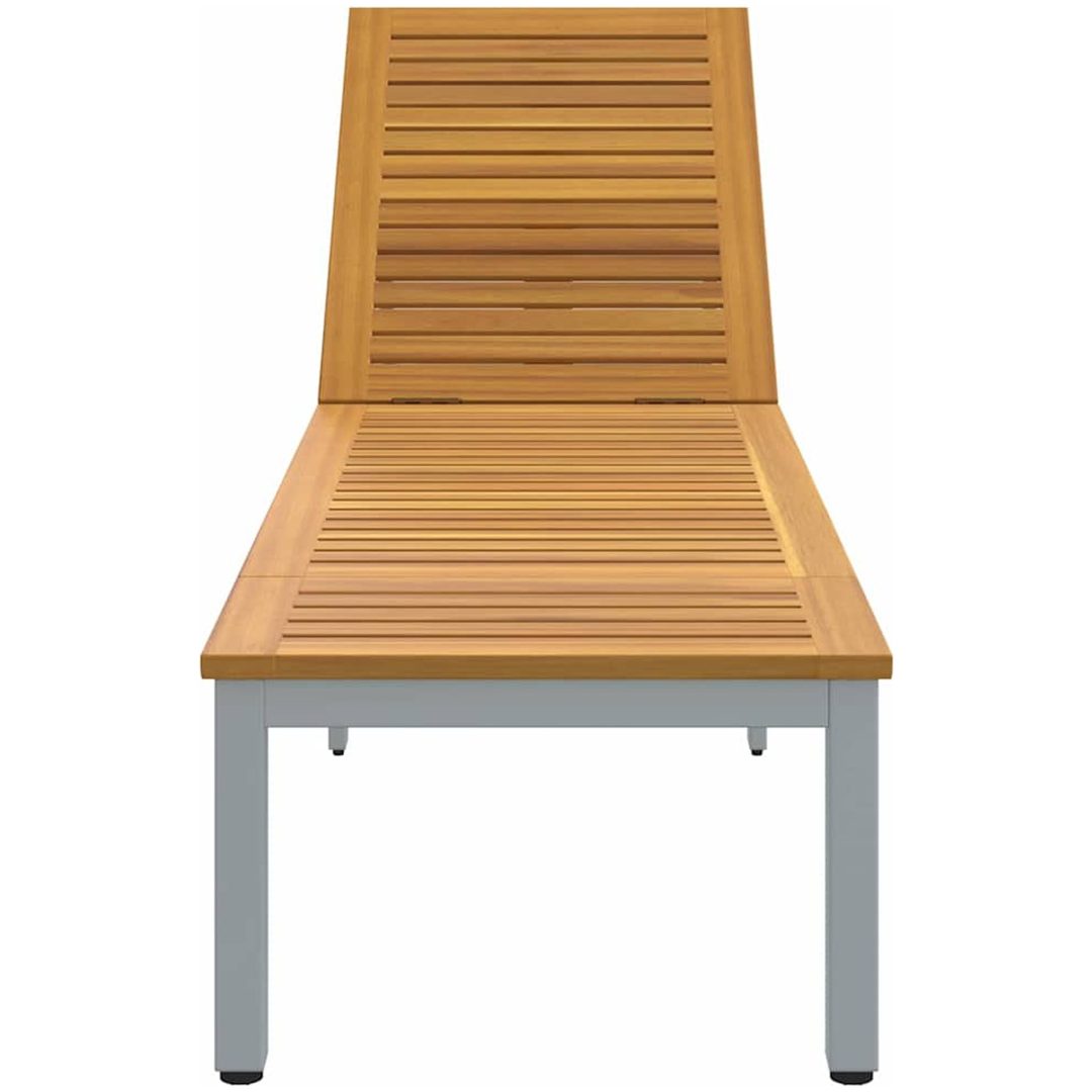 Solstol Grå 200x55x35 cm Massivt Akacia vidaXL 90 x 190 cm – bild 6