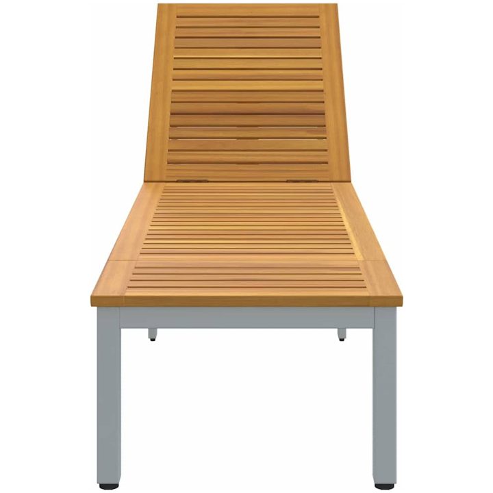 Solstol Grå 200x55x35 cm Massivt Akacia vidaXL 90 x 190 cm – bild 6