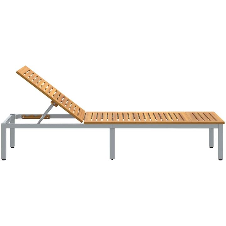 Solstol Grå 200x55x35 cm Massivt Akacia vidaXL 90 x 190 cm – bild 7